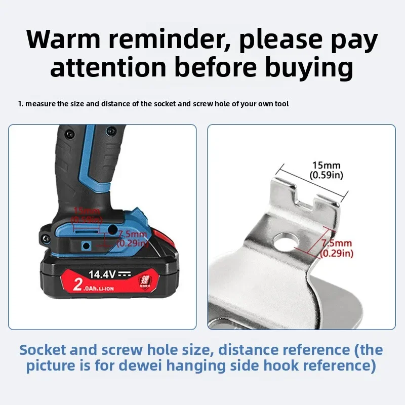 Stainless Steel Drill Hanger Hook,Power Tool Parts with Screws,Hammer Impact Wrench Belt Clip,Electric Drill Accessories for