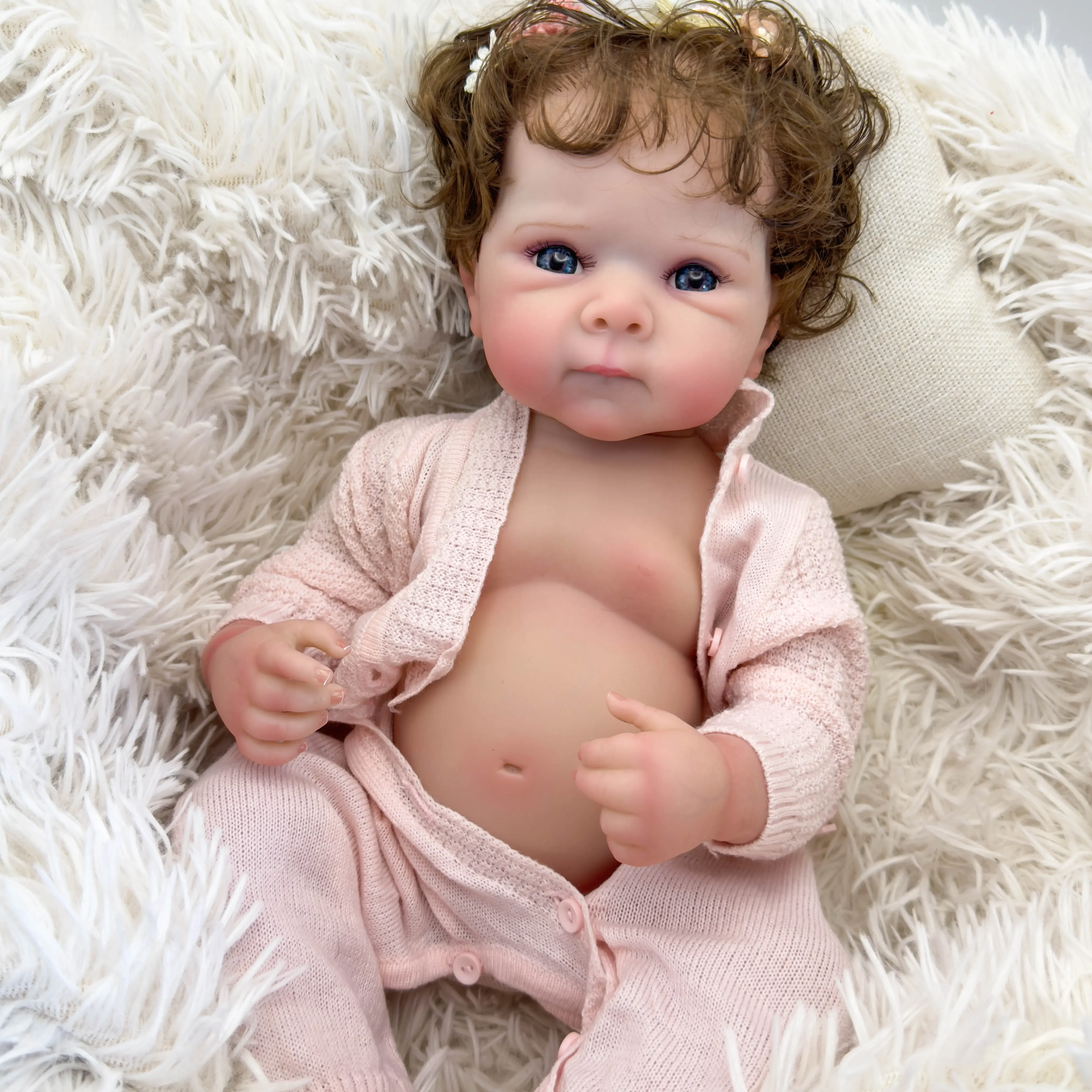 

NPK 19Inch Bettie Full Body Collectible Art Doll Soft Silicone Bebe Doll waterproof Bath Toy Girl Doll Hand Detailed Painting