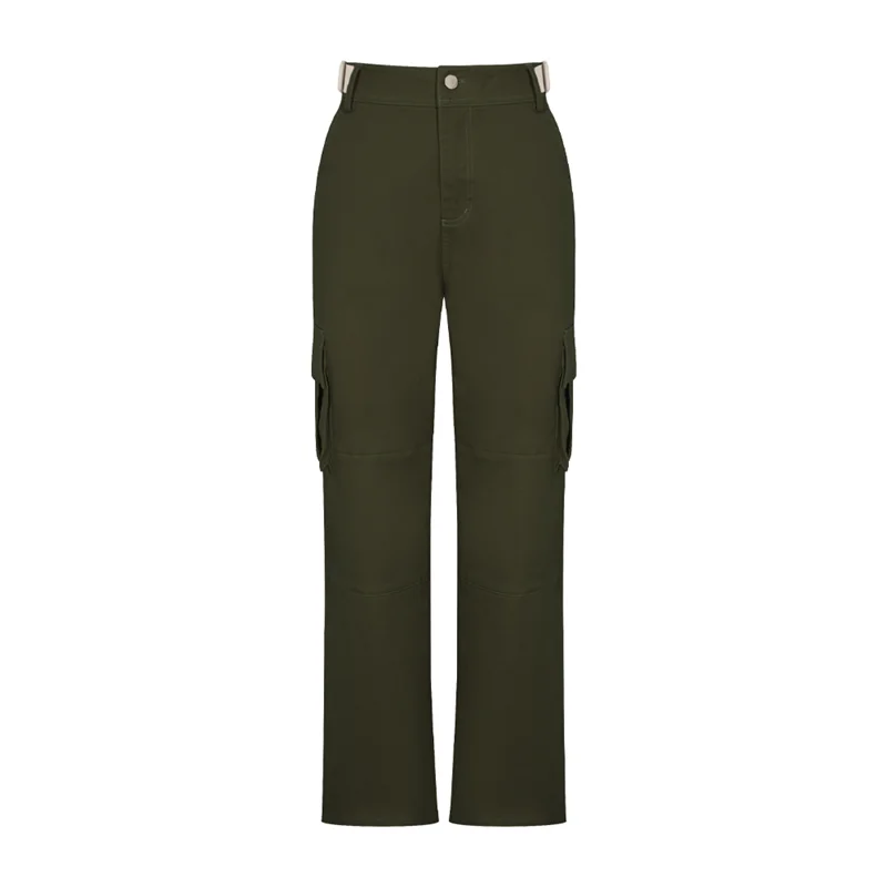 Pantalones Cargo de cintura alta para mujer, Pantalón Cargo Retro