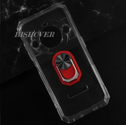 Blackview BL9000 Series - Ring Holder Phone Case with Soft Silicone Cover, 6.78 for Blackview BL9000 (Transparent C Red)