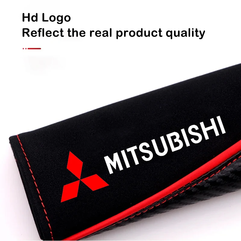 2Pcs Leather Car Safety Belt Cover Shoulder Protector Pad For Mitsubishi Outlander Lancer ASX EVO Pajeros Auto Accessories seat belt covers,seat belt protector