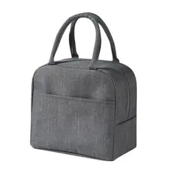 Large Capacity Insulated Lunch Bag - Portable Leakproof Thermal Tote with Handle (Gray)