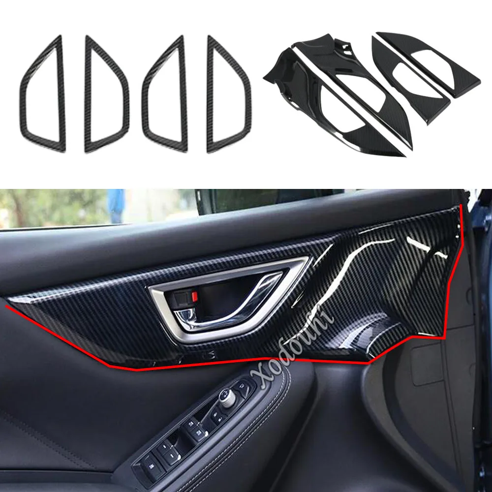 

Стайлинг автомобиля, крышка, внутренняя отделка, внутренняя дверь, внутренняя ручка, чаша, рамка, лампа, 4 шт. для Subaru Forester 2018 2019 2020 2021