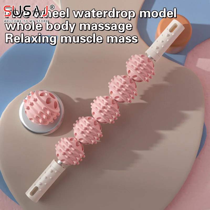 High Quality 1Pc Massage Roller Ball Muscles Relaxation Whole Body Massage Stick Yoga Fitness Wolf Tooth Fascia Stick