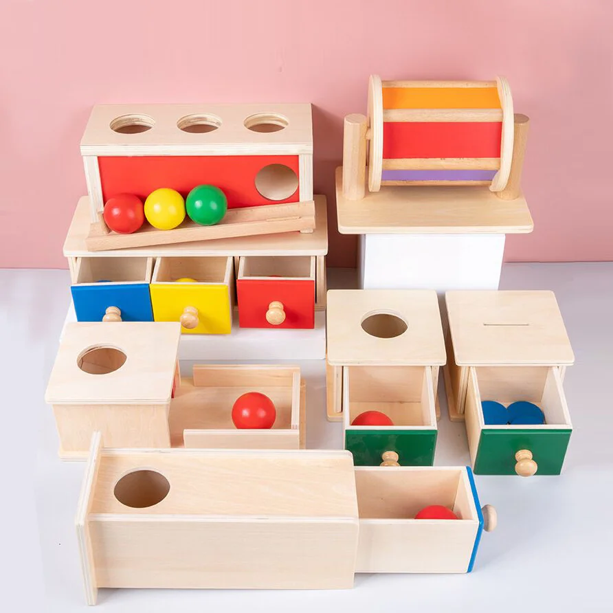 

Montessori Wooden Toys Imbucare Box Object Permanence Box Toys For Kids 2 To 4 Years Old Teaching Aid Toys For Children D65Y