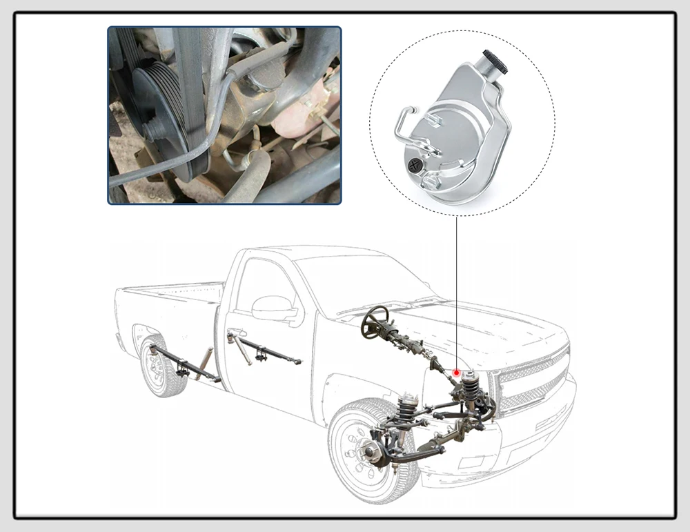 مضخة توجيه كهربائية مع خزان لـ 96-07 جي إم سي يوكون شيفروليه تشيفي تاهو سيلفرادو 15076608 15076609 15076611 15077366 15077397