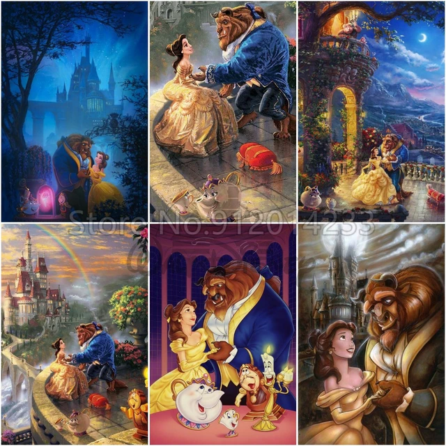 Beauty And The Beast Diamond Painting Disney Movie Diy Diamond Embroidery  Full Square Drill Mosaic Cross Stitch Kit Home Decor - Diamond Painting  Cross Stitch - AliExpress