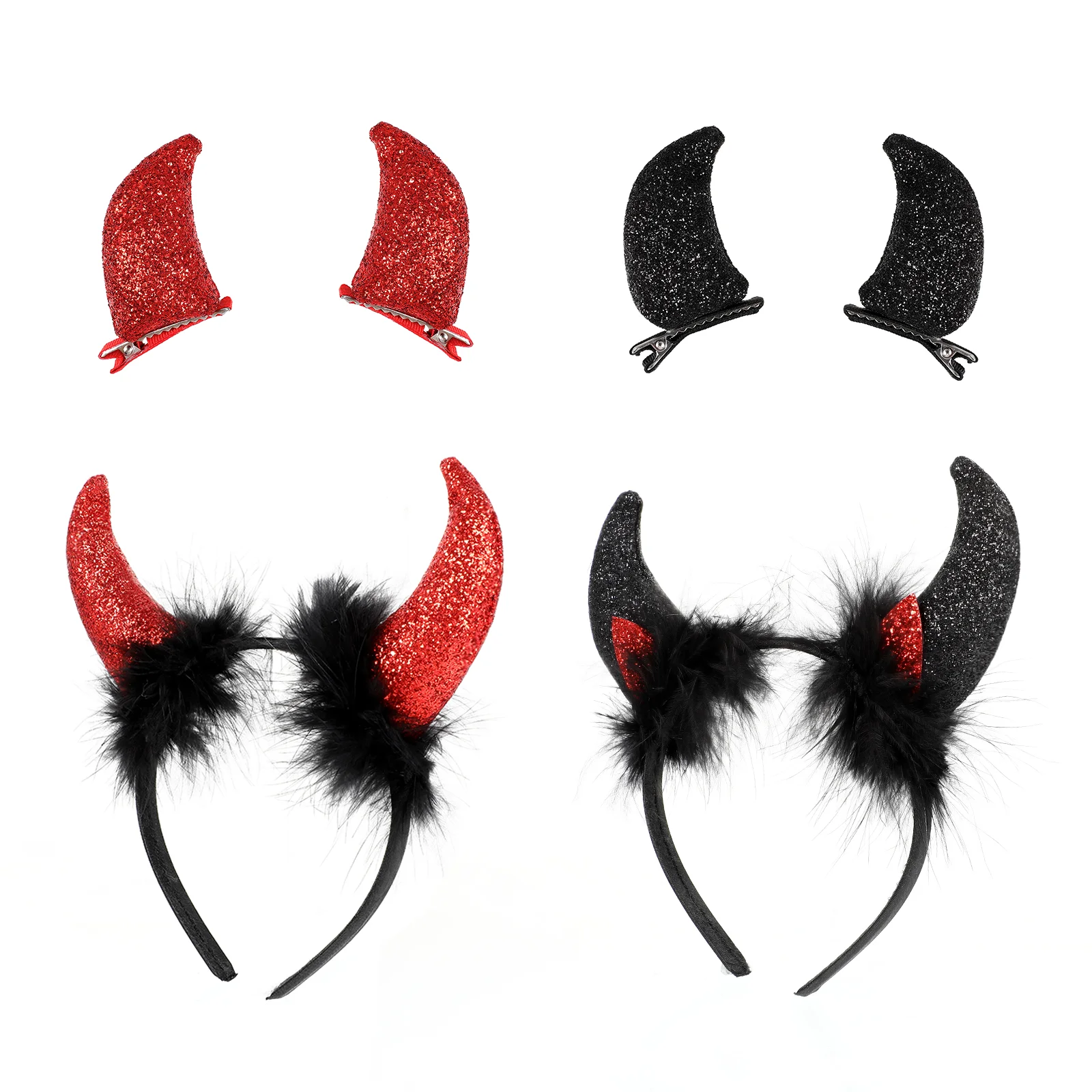 

Заколка для волос, повязка на голову, детские заколки-невидимки, черные рожки, аксессуары для косплея, пластиковые аксессуары для маскарада