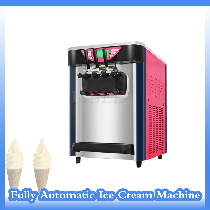 

New Stainless Steel Soft Ice Cream Machine With 3 Flavors 2000W Frozen Yogurt Machine