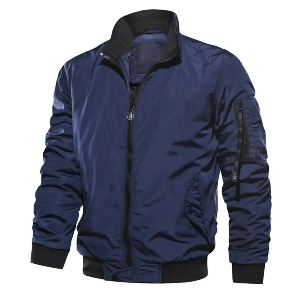 Male Cotton Jacket Windproof Outerwear Autumn Windbreaker Man Thickened Windshield Jacket Slant Pockets Waterproof Casual Jacket