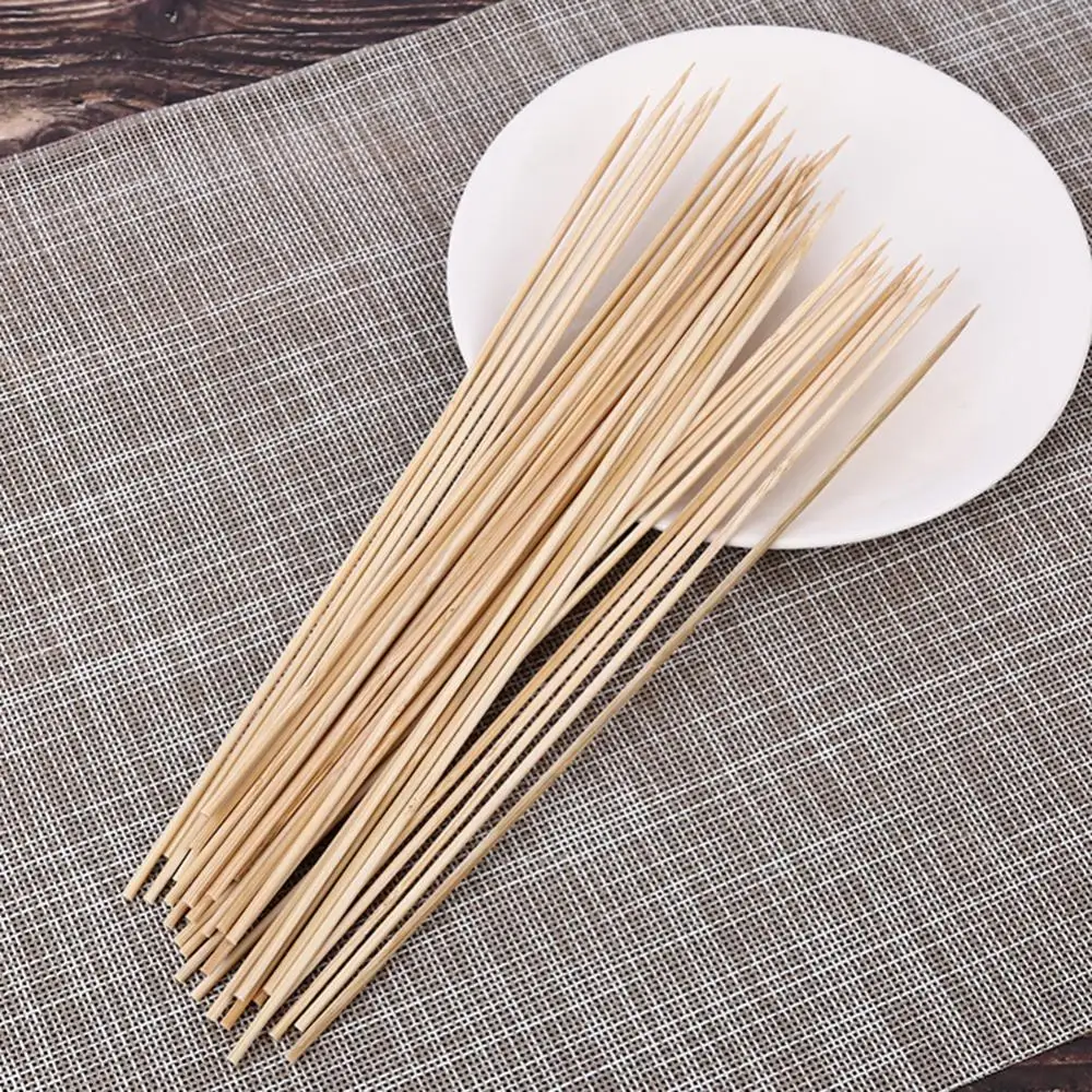 BBQ 15cm/30cm 30/50pcs Disposable bamboo wooden BBQ Skewers Food Bamboo Meat tool Barbecue Party Disposable Long Wood Sticks