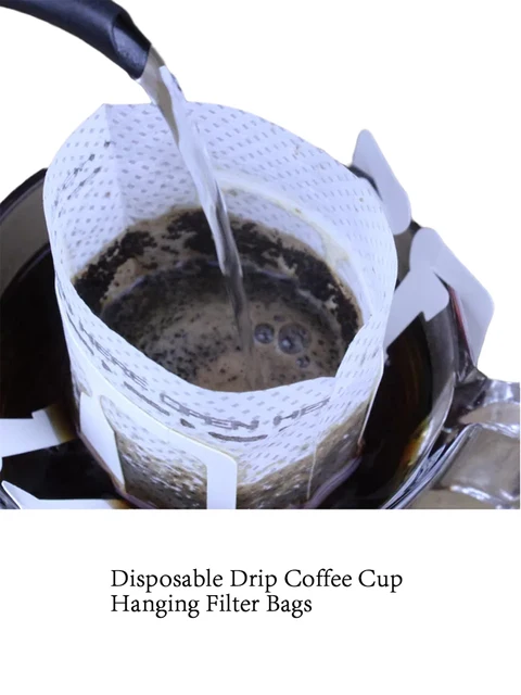 HOTUT Draagbare Koffiefilters 40 Stuks - Papieren Druppelzakjes | Voor Thuis, Kantoor En Kamperen - Wit