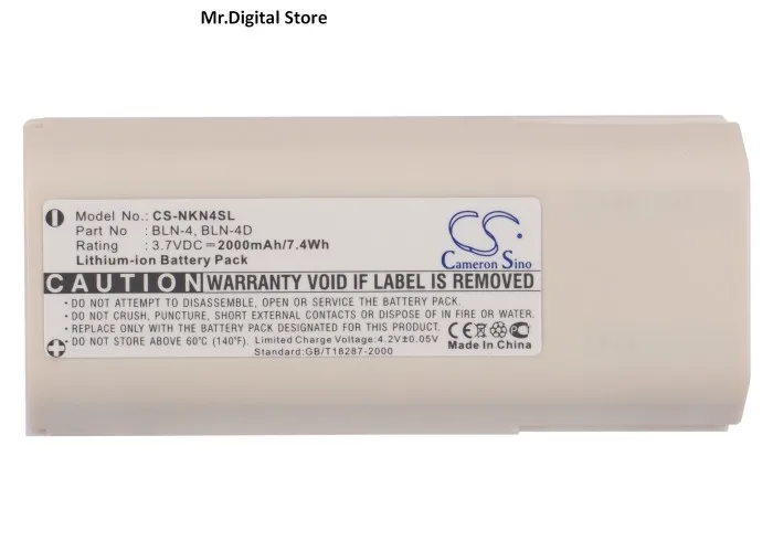 

Cameron Sino 2000mAh Battery BLN-4, BLN-4D for Nokia/EADS THR850, THR880, THR880i, THR880i Light, For EADS HR7863AA, HT8668AA