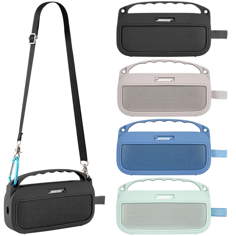 ZOPRORE Silicone Cover Case for Bose SoundLink Flex (2nd Gen) Speaker, Travel Protective Cover with Shoulder Strap and Carabiner