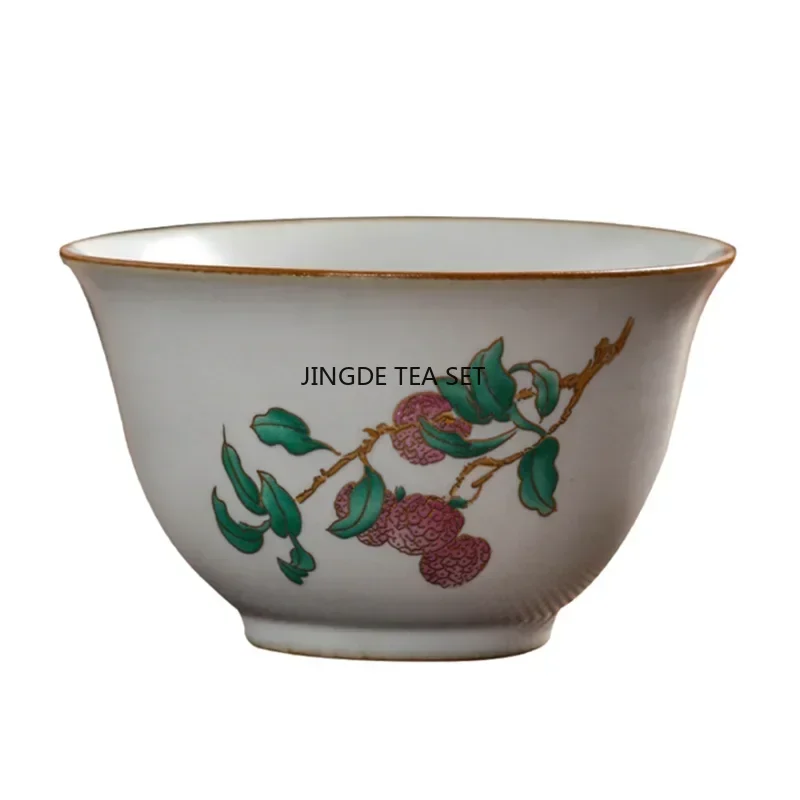 100ml Chinese Ru kiln handmade ceramic tea cup travel meditation cup Pu erh household tea bowl