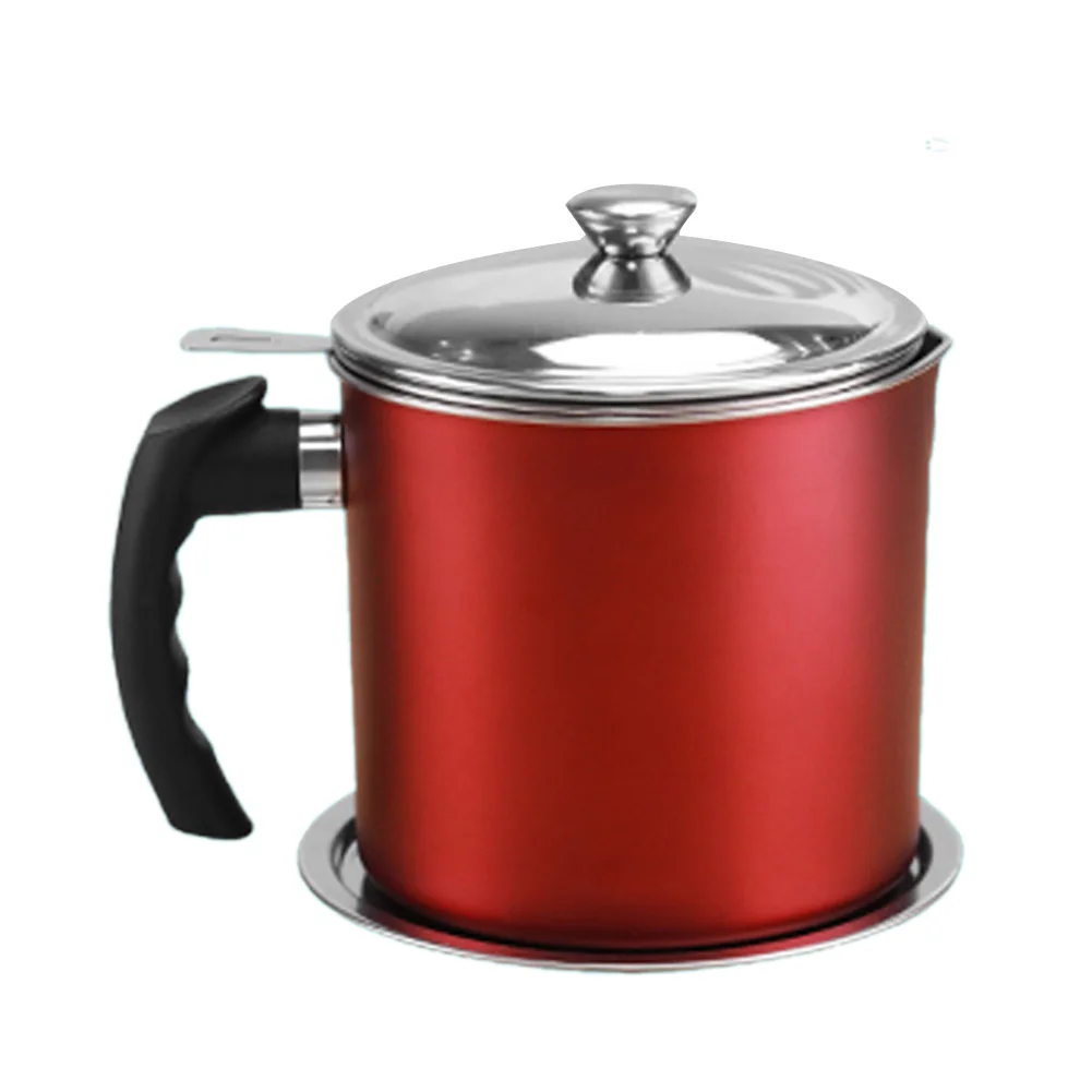 

Bacon Grease Container 1.3L Cooking Oil Storage Can with Strainer,Oil Strainer Potfor Storing Cooking Grease(Red)