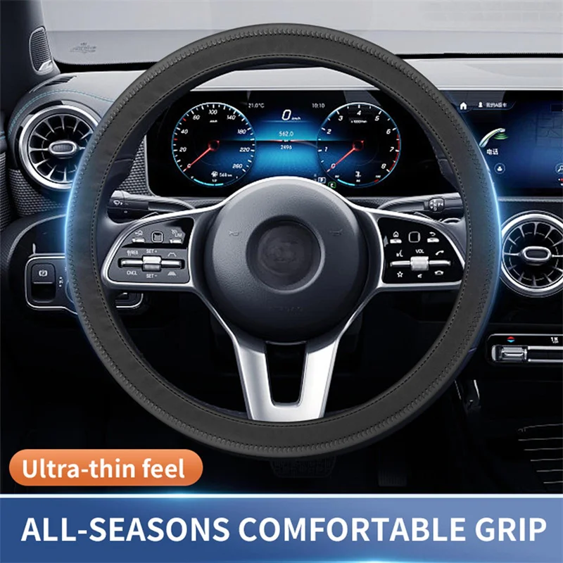 Car steering wheel handle cover made of ultra-thin, breathable, anti slip, sweat absorbing, universal four season single-layer l