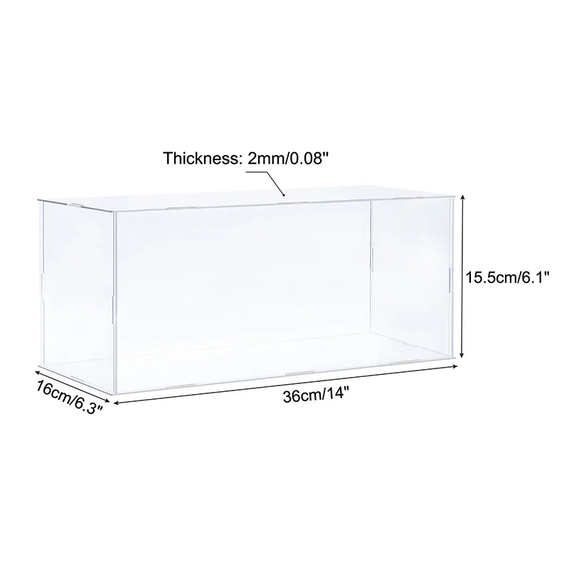 Vitrine Transparente Acrylique 25x15x15cm - Boîte De Rangement À Assembler Pour Figurines Et Collections