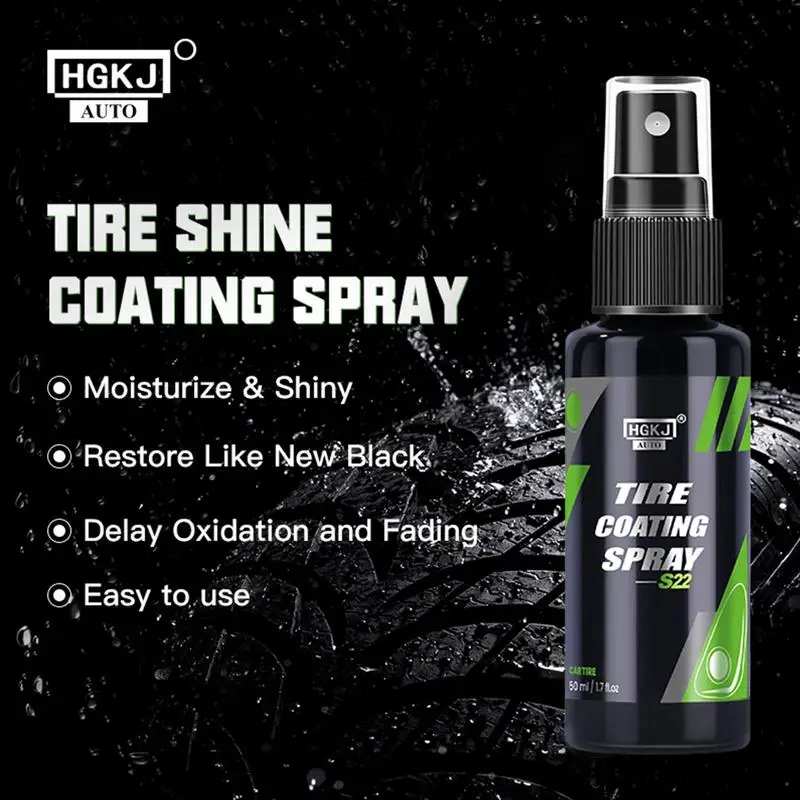 Car Tire Shine Coating Spray Kit Deep Black Wet Shine On Tires Coating Quality vehicle Care Supplies Protect Against Cracking