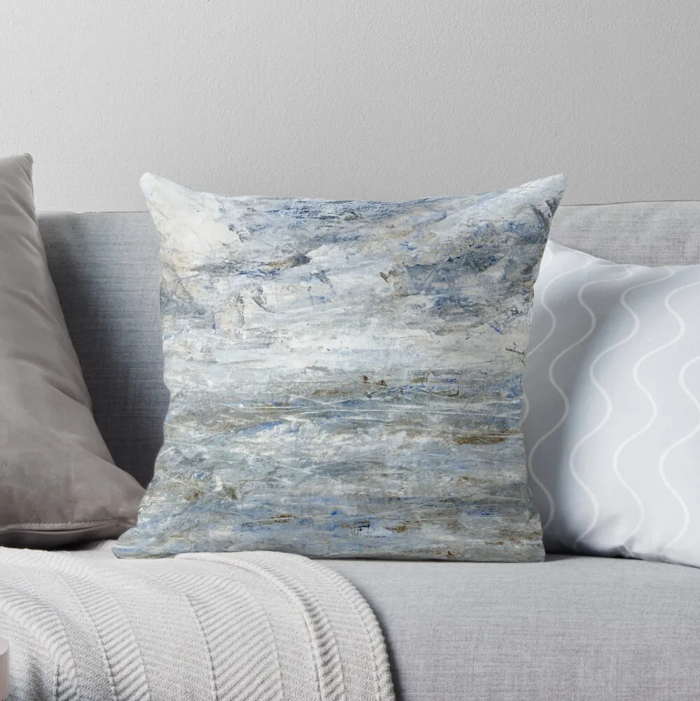 

Abstract Seascape in Grey and Blue Throw Pillow Pillow Covers Decorative Marble Cushion Cover