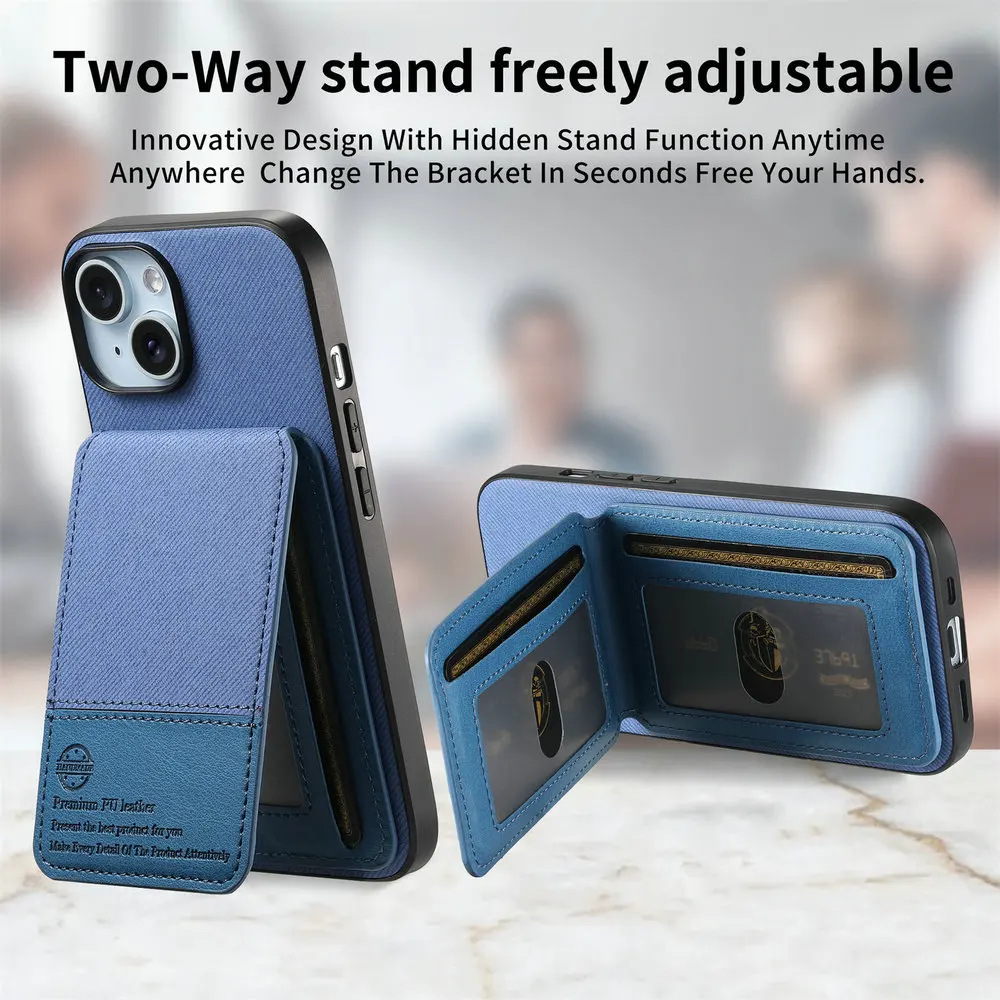 Elegant RFID Blocking Leather Card Holder Phone Case - Premium Protective Cover