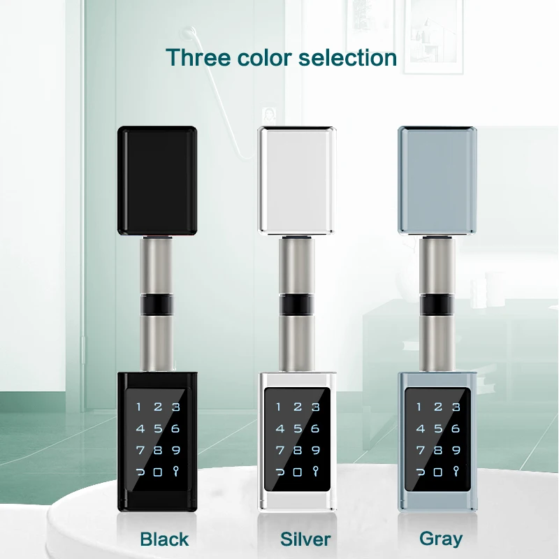 TTlock TThotel 블루투스 IP65 방수 스마트 전자 블 유로 실린더, 앱 잠금 해제, 터치 스크린 잠금 에어비앤비