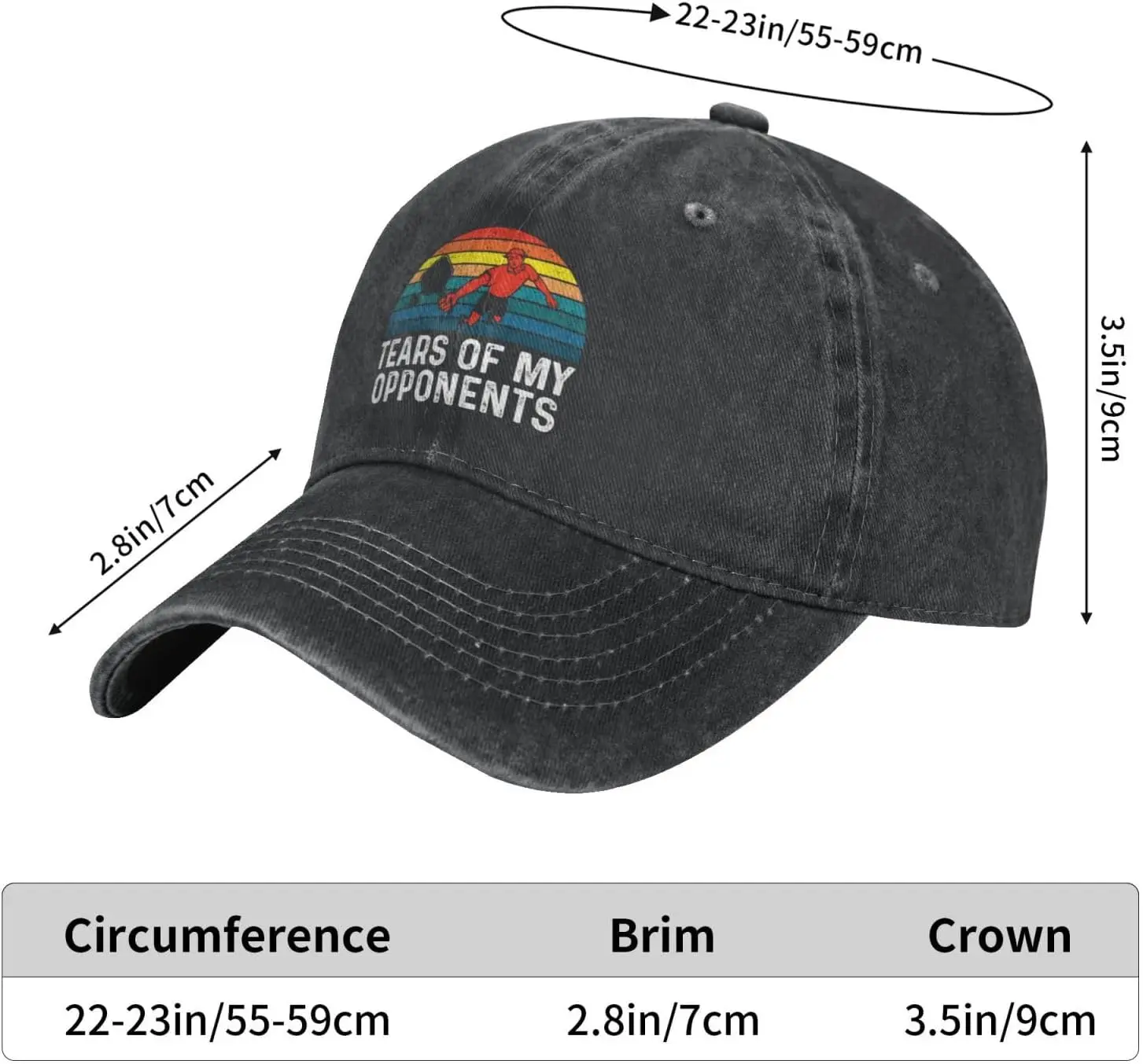 Tears of My Pickleball Opponents Hat for Men Dad Hats Graphic Hats