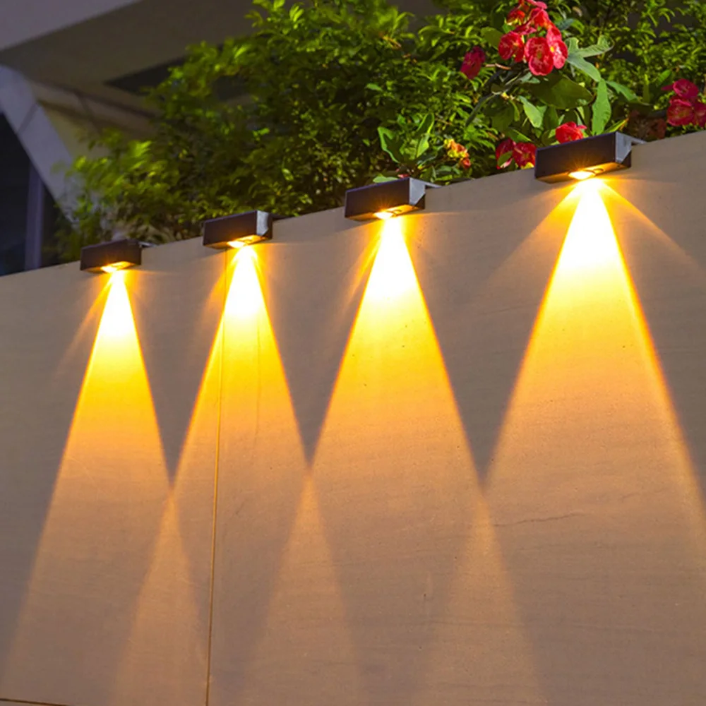 

Solar Wall Light Outdoor Waterproof Led Solar Lamp for Railing Stairs Step Fence Yard Patio and Pathway Garden Street Lighting