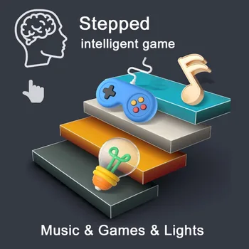 Music Rhythm Game Machine for Kids - Speed Challenge Brain Training Toy, Interactive Finger Dance Mat with LED Lights, Birthday 5