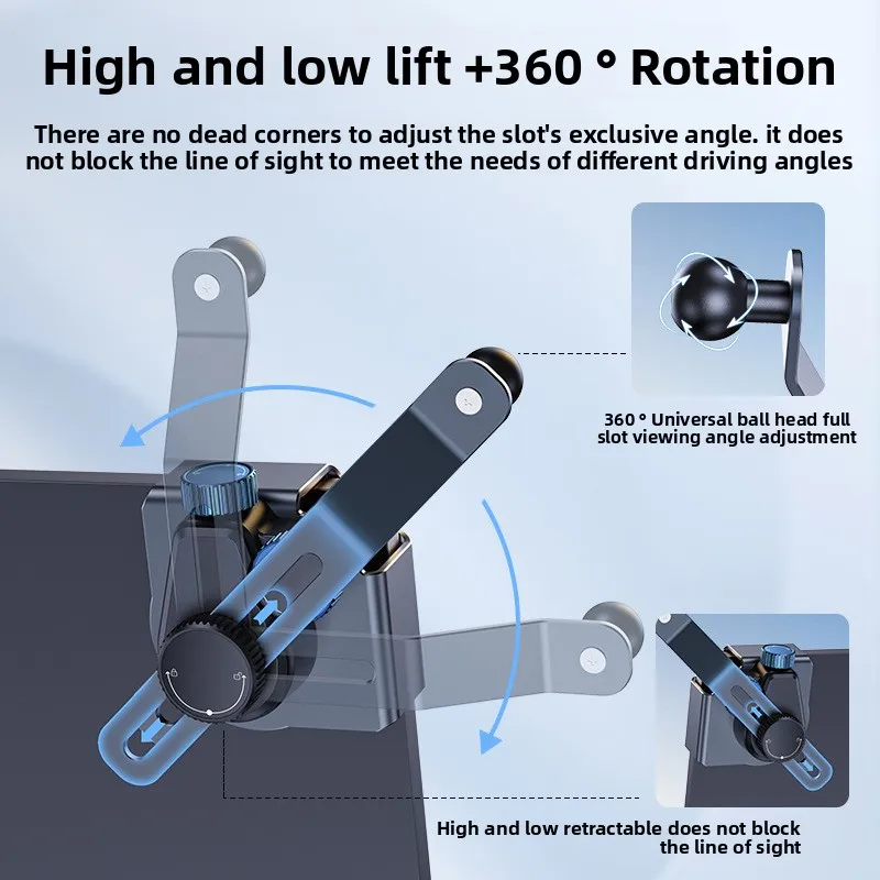 Adjustable Aluminum Alloy Phone Holder Bracket with Multi-Angle Clasp Design