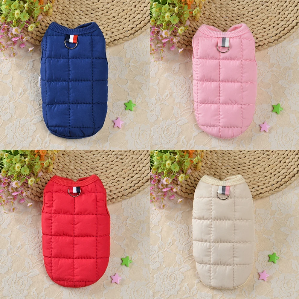 Pet Cat Dog Autumn Winter Style Warm Windproof Cotton Coat Vest Puppies Comfort-Padded Jacket Kittens Waistcoat Hoodie Clothes