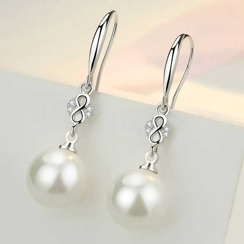 

Серьги-подвески женские из серебра 925 пробы с цирконом