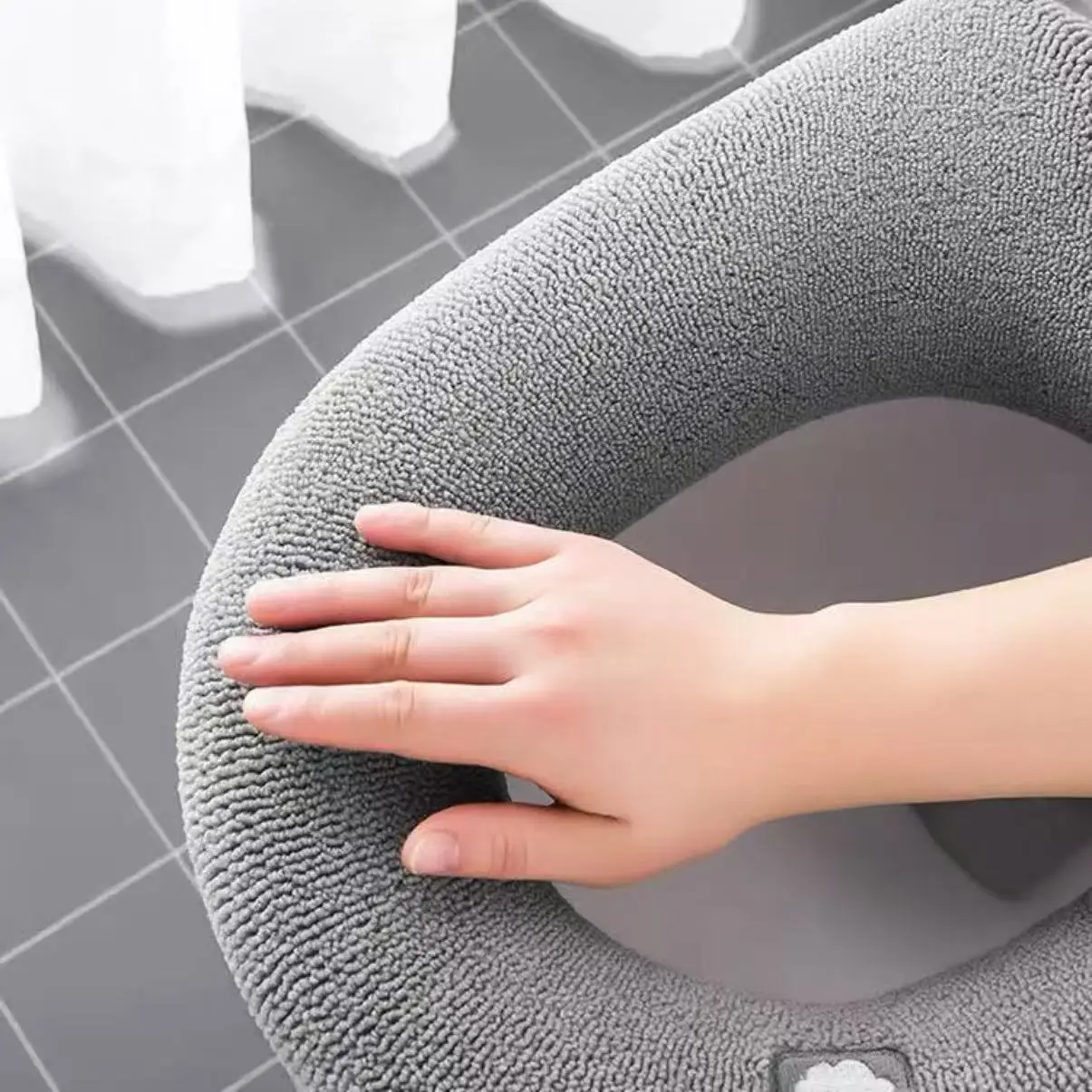 Universal Toilet Seat Cover Pumpkin Pattern Closestool Mat Soft Warm Toilet Seat Cushion Bathroom Toilet Lid Accessories