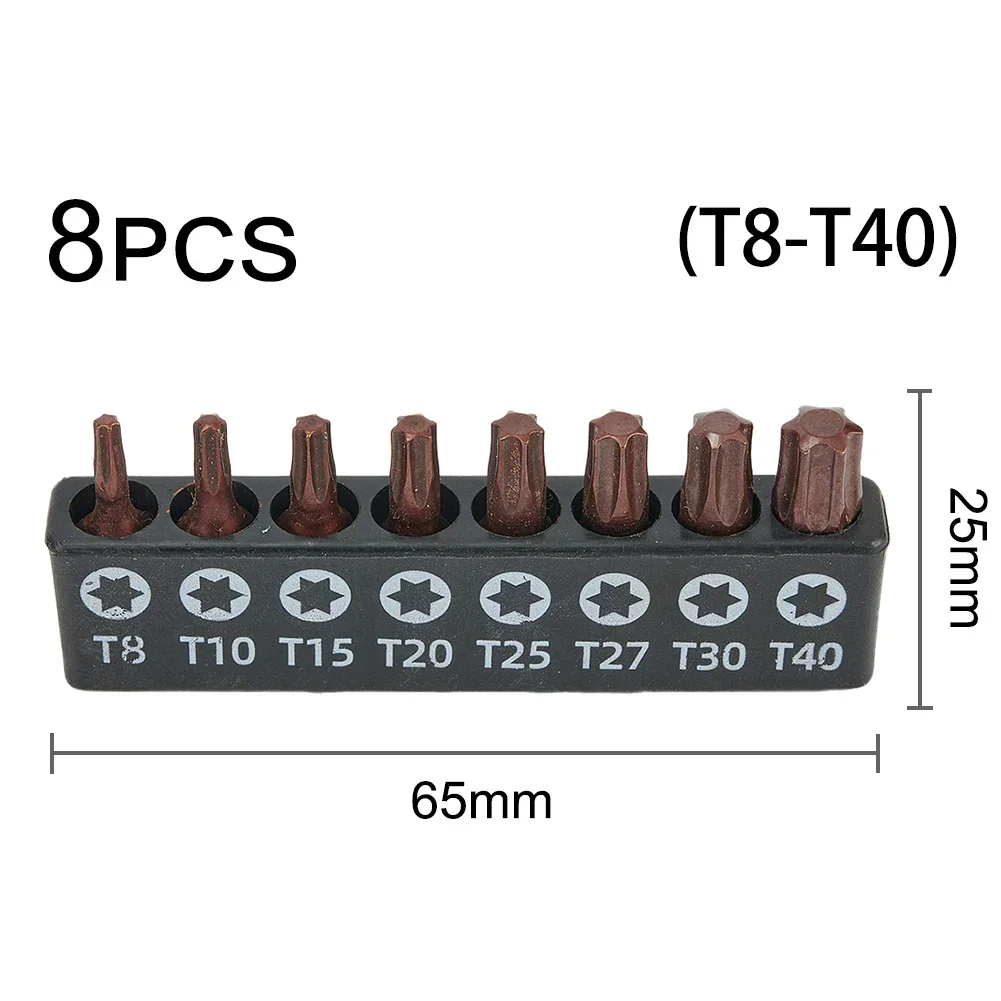 Screwdriver Set Magnetic Screwdriver Bits Hex Sockets Set Magnetic Screwdriver Set Precision Screwdriver Set Magnetic Screwdriver Bit Set 8Pcs PH/Torx Star Screwdriver Bits 25mm Hex Shank Security Magnetic Driver Bit Electric Screwdriver Bit Tool Set