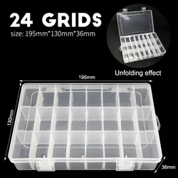 Eco-Friendly Adjustable Multi-Grid Transparent Organizer Box (24 GRIDS)