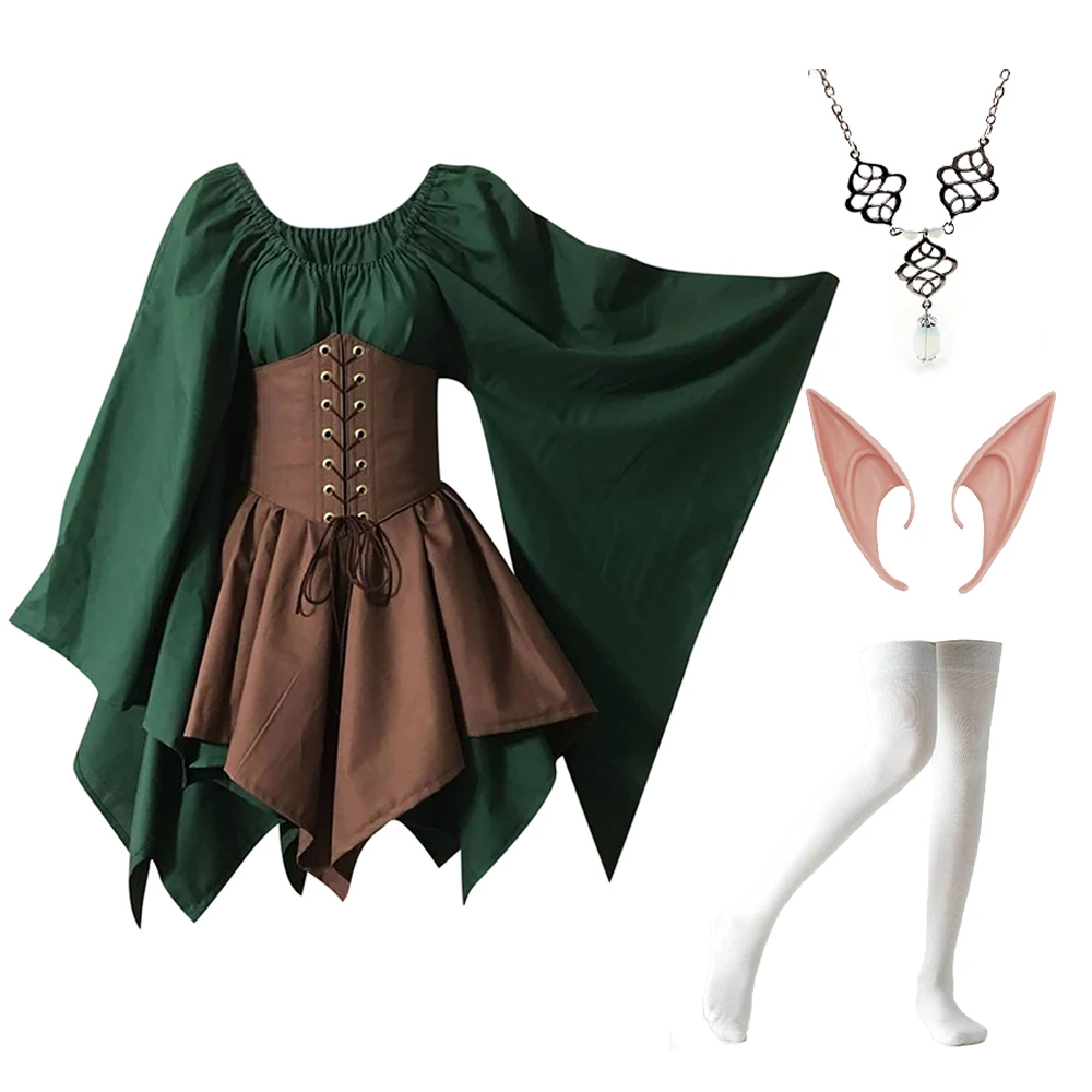 

Medieval Renaissance Cosplay Costume Retro Palace Dress Gown for Women Halloween Carnival Party Performance Clothes Role Play