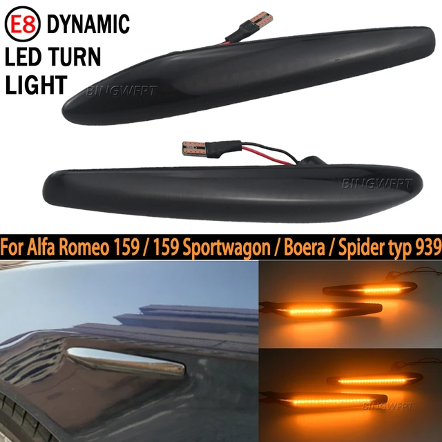 Clignotant dynamique à LED, marqueur latéral, clignotant, lampe  séquentielle, Romeo 159, Sportwagon Boera, Spider 939, adieu - AliExpress