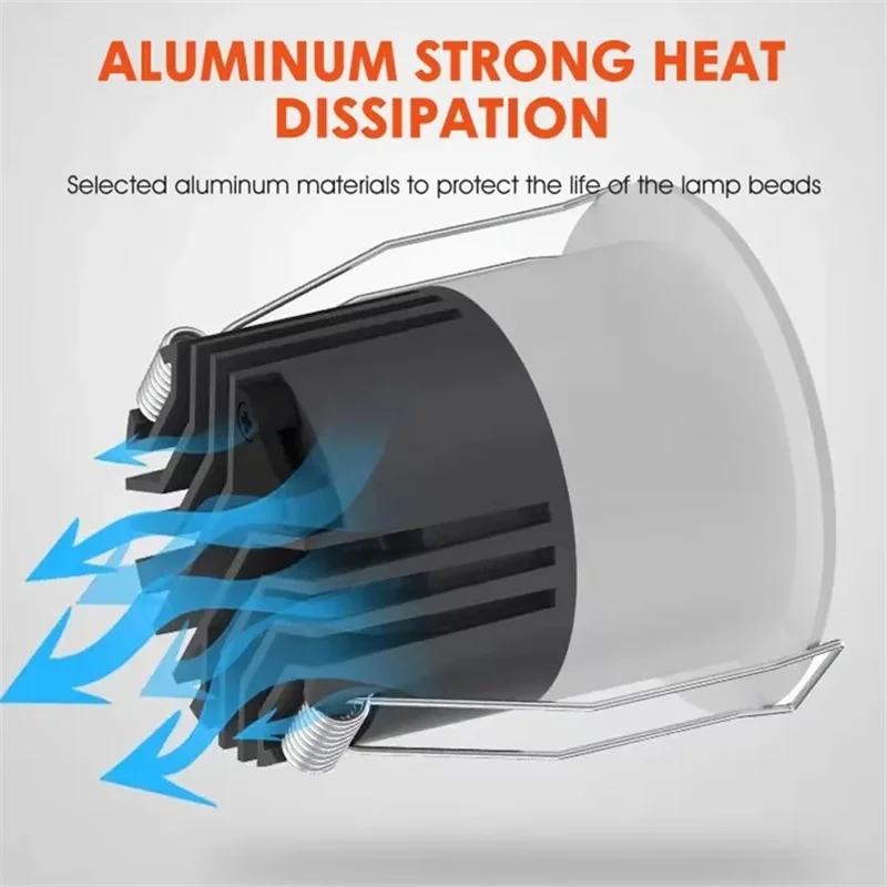 미니 매립형 LED COB 다운라이트 디밍 가능 12W 15W 18W 110V 220V 알루미늄 눈부심 방지 소형 스포트라이트 5W 7W 10W 실내 조명용