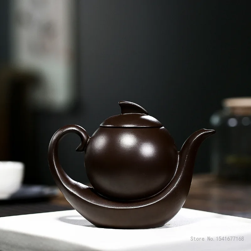 Yixing Purple Clay Pot Handmade Teapot, smooth Pattern, New Chinese Creative styles Tea Pot Kung Fu Teaware, 360cc, 1Pc