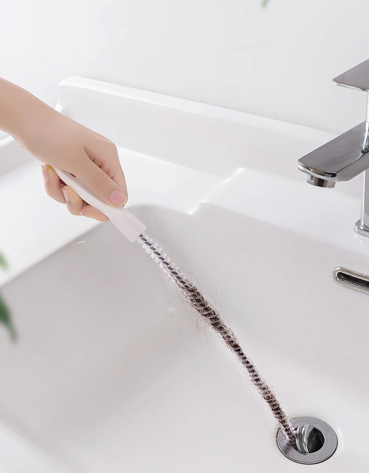 35,5-Zoll-Abflussreiniger, 25-Zoll-Abflussreiniger mit Haarentfernungsfunktion und Reinigungsbürste, Haarfänger-Abflussreiniger-Set – Detail 9