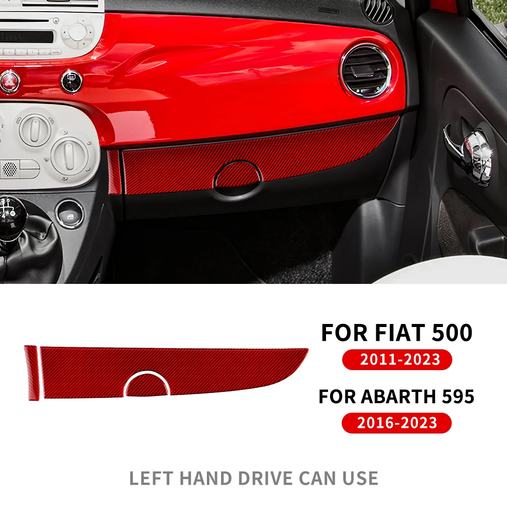 Kit Interni Fibra Carbonio Per Fiat 500 E Abarth 595 - Coprivano Passaggero Stile Carbonio Nero - Foto 4