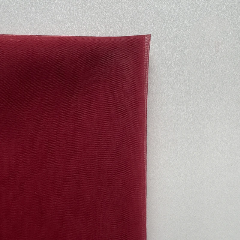 Elegant Red and Pink Tulle Mesh Fabric for Wedding and Bridal Wear