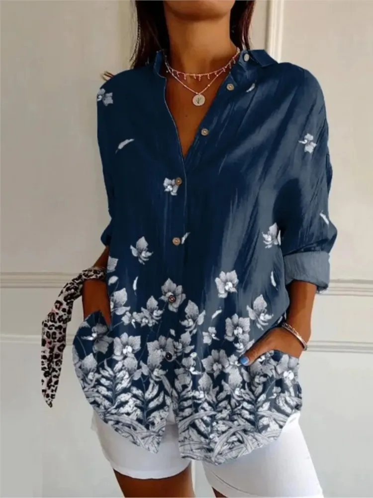 Retro Floral Casual Shirt Women | Lightweight,Breathable, Relaxed Fit main image 0