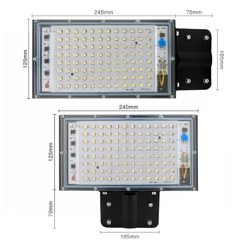 LED 가로등 야외 투광 조명 스포트라이트, IP65 방수 벽 조명, 정원 도로 거리, AC 220V-240V, 100W