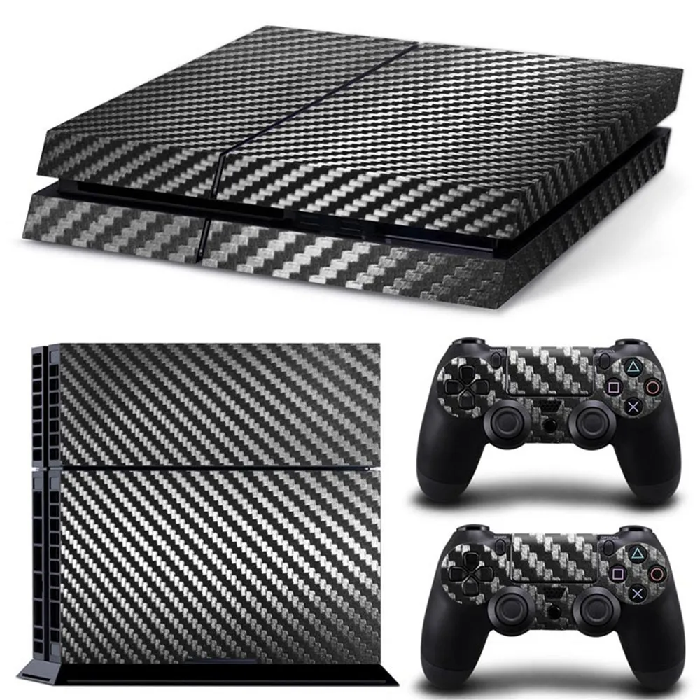 bungee jump aften and for PS4 black white carbon fiber skin sticker wrap playstation 4 console  controllers dustproof vinyl cover decal case skin - AliExpress