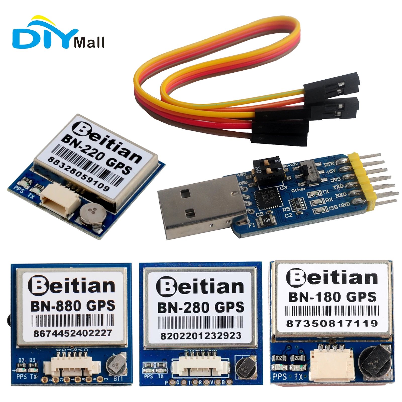 

Beitian BN-180~880 GPS module GLONASS antenna module TTL level with CP2102 serial port module USB to TTL flight control