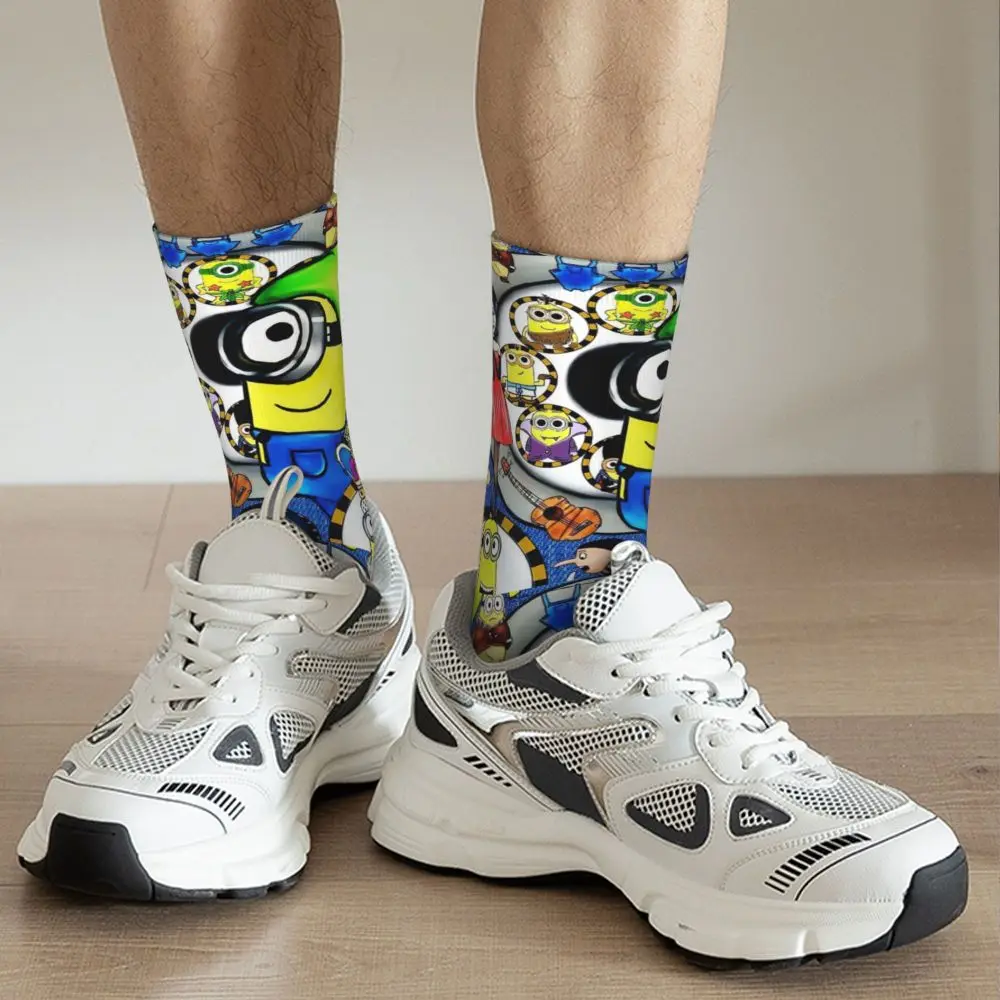 Custom Cool Print M- Minions Cartoon Socks for Women Men Stretchy Summer Autumn Winter M- Minions Bananas Crew Socks 109 S081c17ea50894dd0bb2913f831102874E