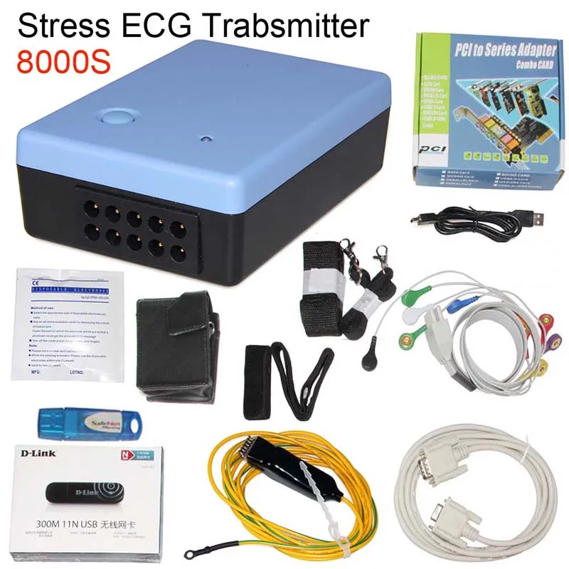 CONTEC 8000s Voltage EKG/ECG Analysis System hrbp Found Stress Portable Transmitter 12 Lead Recorder Analyzer System