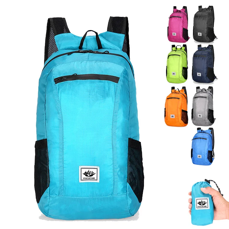 

20L Lightweight Portable Foldable Waterproof Backpack Folding Bag Ultralight Outdoor Pack For Women Men Travel Hiking