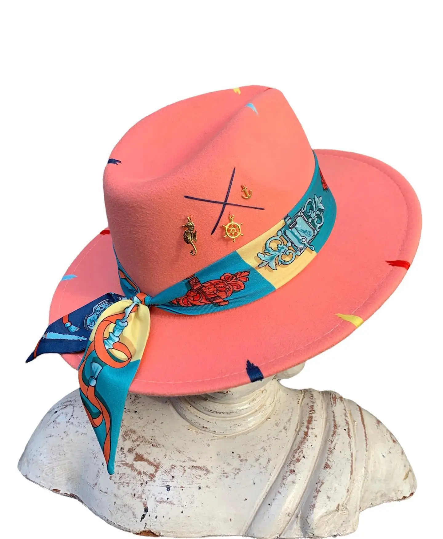 

Solid color hand-stitched Fedora hat irregular new color stitching adjustable unisex hat fedora felt hat jazz autumn winter hat